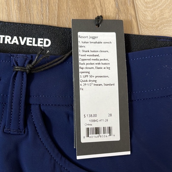 Rhone Resort Mens Joggers Orbita Blue Size 28 NEW - Picture 6 of 11